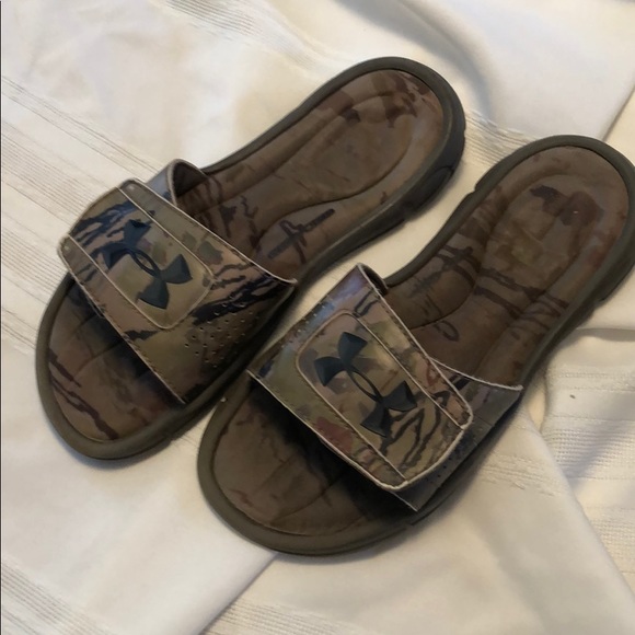 under armour camo slides youth